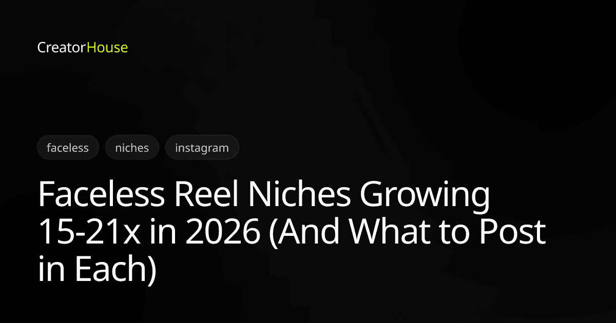 نيتشات الـ Reels بدون وجه اللي بتنمو 15-21x في 2026 (وإيش تنشر في كل واحدة)