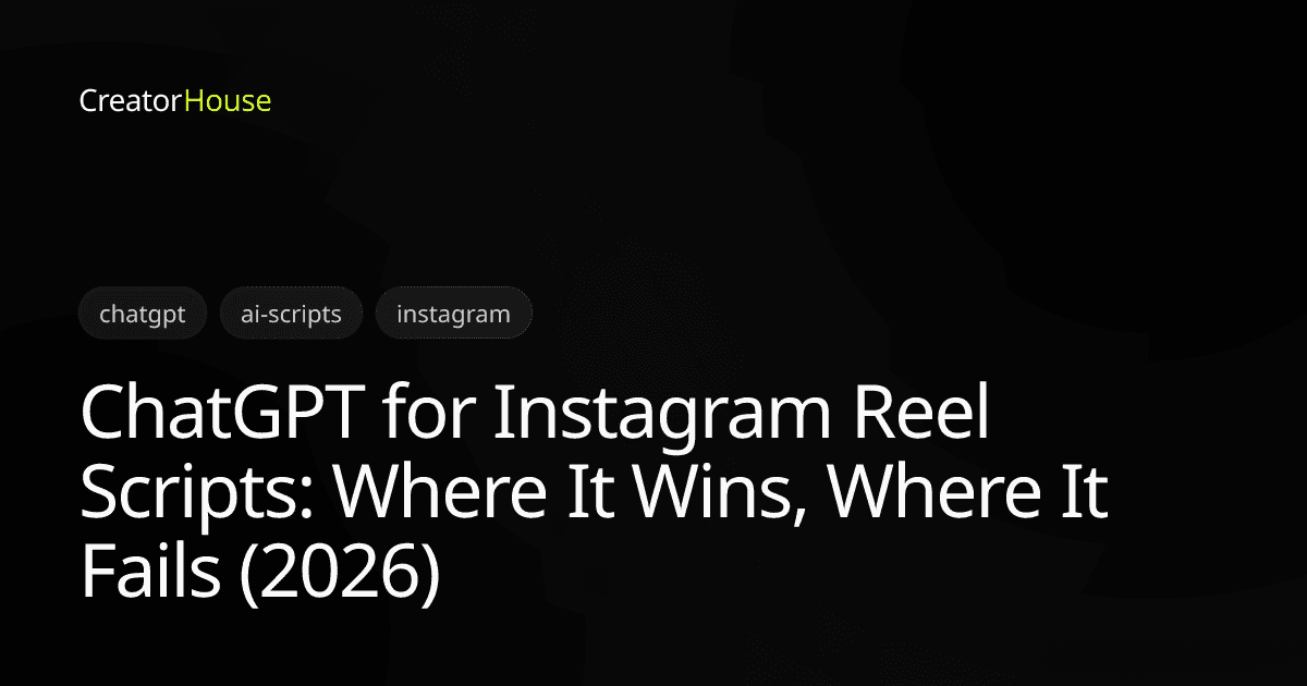 ChatGPT for Instagram Reel Scripts: Where It Wins, Where It Fails (2026)
