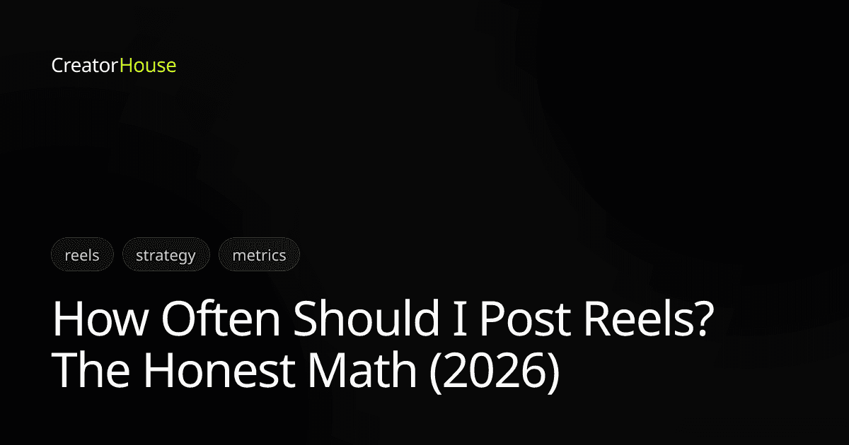 How Often Should I Post Reels? The Honest Math (2026)