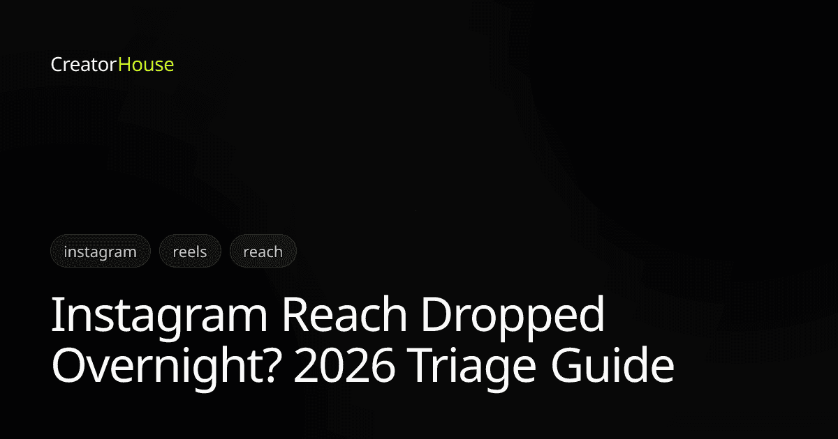 Instagram Reach Dropped Overnight? 2026 Triage Guide