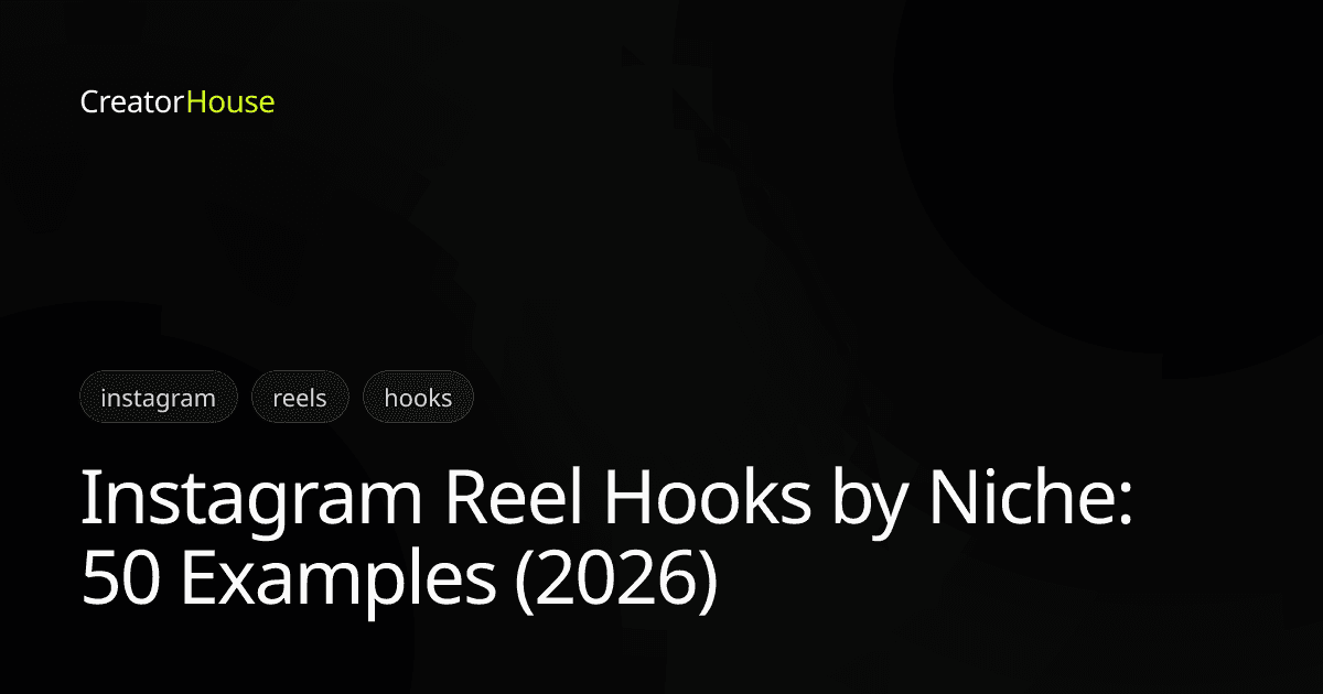 Instagram Reel Hooks by Niche: 50 Examples (2026)