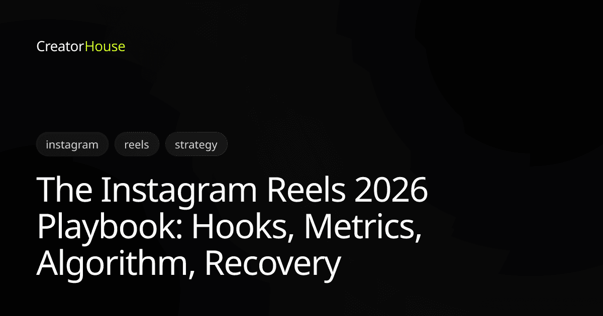 The Instagram Reels 2026 Playbook: Hooks, Metrics, Algorithm, Recovery