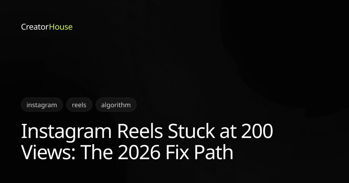 Instagram Reels Stuck at 200 Views: The 2026 Fix Path