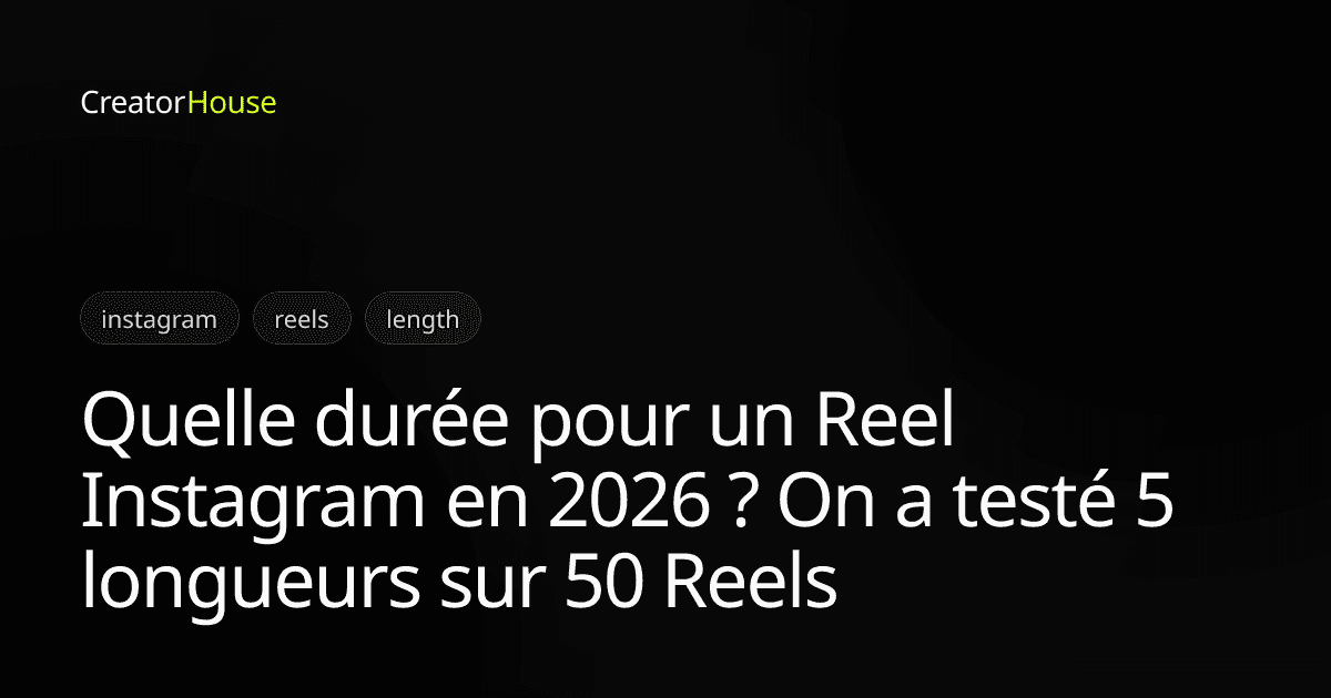 Quelle durée pour un Reel Instagram en 2026 ? On a testé 5 longueurs sur 50 Reels