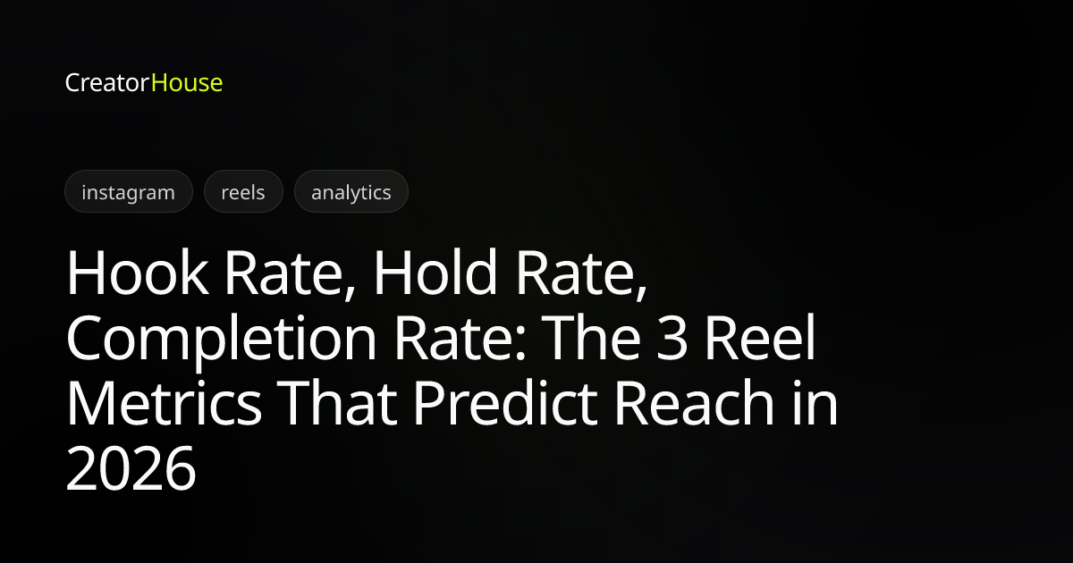 Hook Rate, Hold Rate, Completion Rate: The 3 Reel Metrics That Predict ...